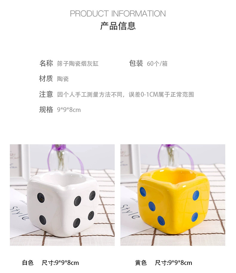 Gạt Tàn Gốm Hình Xúc Xắc