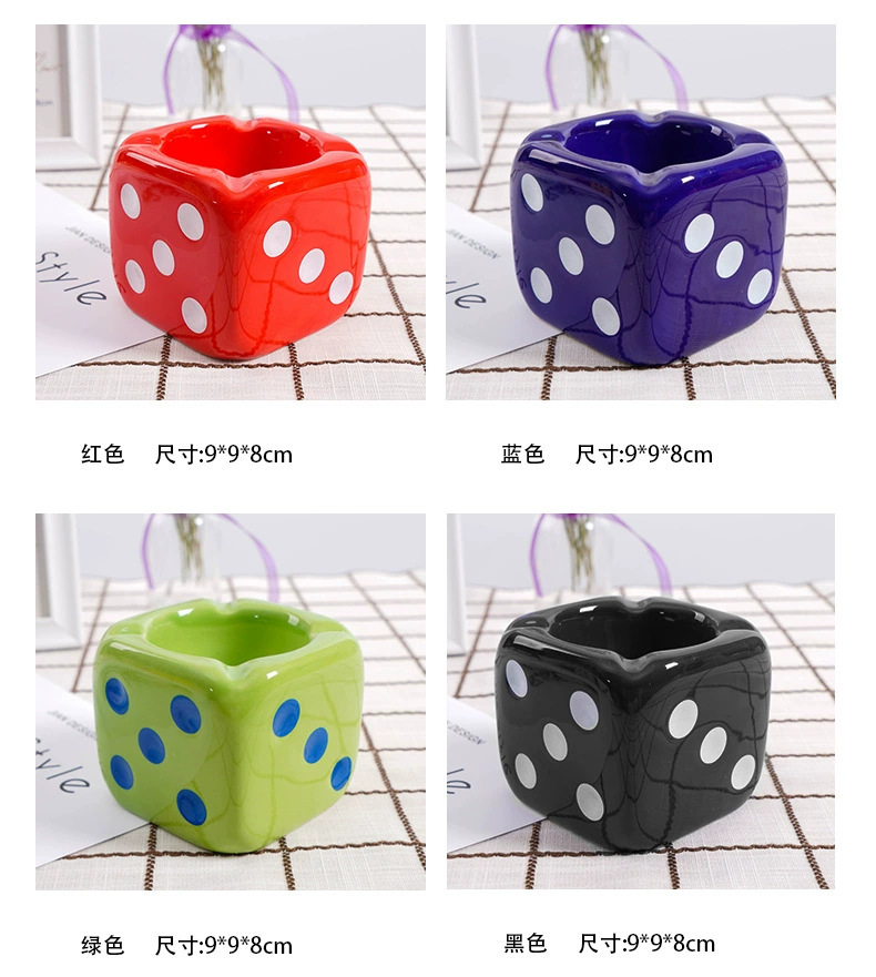 Gạt Tàn Gốm Hình Xúc Xắc