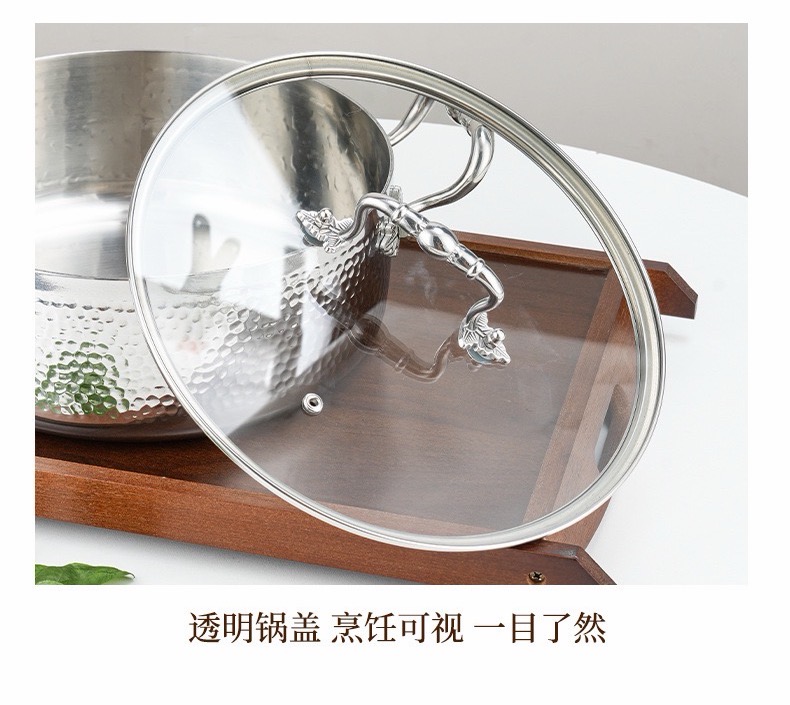 Nồi Inox Cao Cấp 3 Lớp Vân Búa 28x8cm